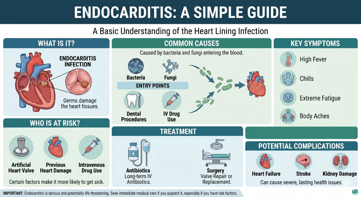 endocarditis - an illustration of basic understanding of the heart lining infection