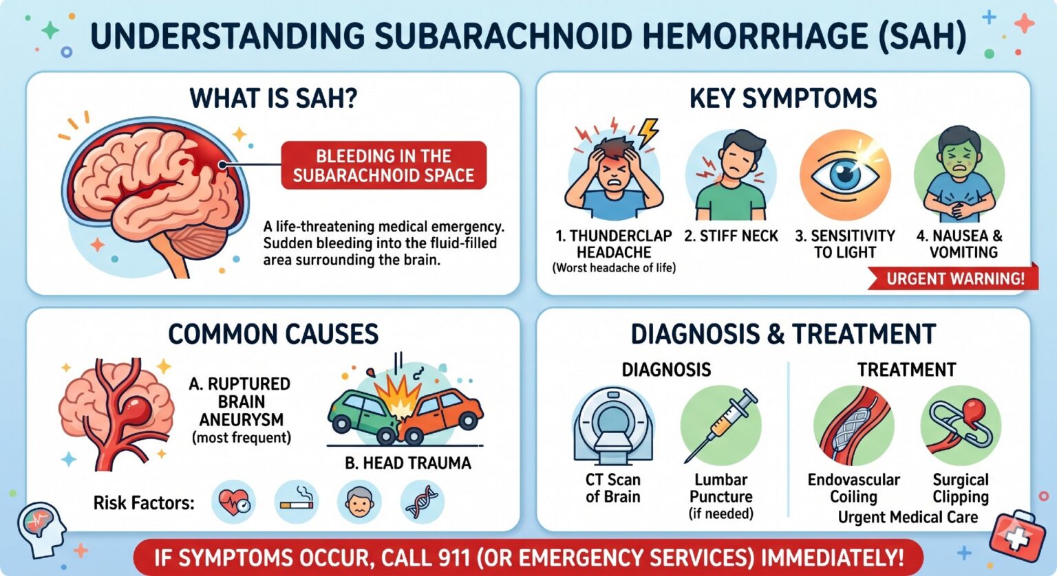 Understanding Subarachnoid Hemorrhage (SAH) illustration