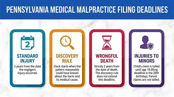 deadlines for filing a medical malpractice case in pennsylvania